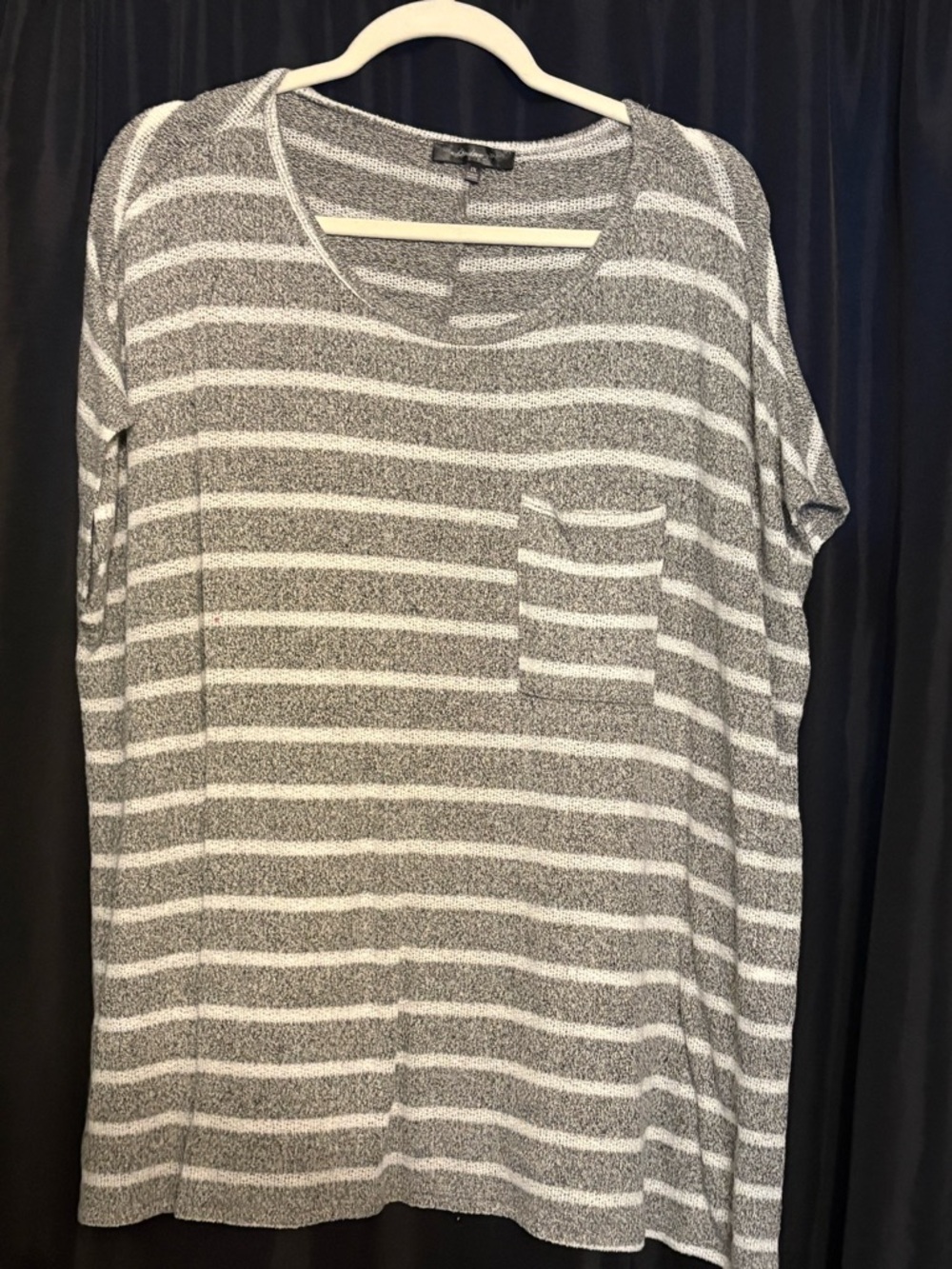 Gray and White Striped Sweater